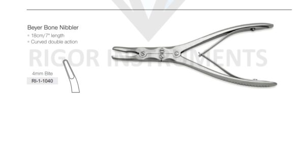 Beyer Bone Nibbler 4mm Curved - Neuro Surgical Instrument