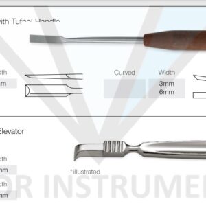 Bone Raspatory With Tufnol Handle Straight 6mm - Neuro Surgical Instrument