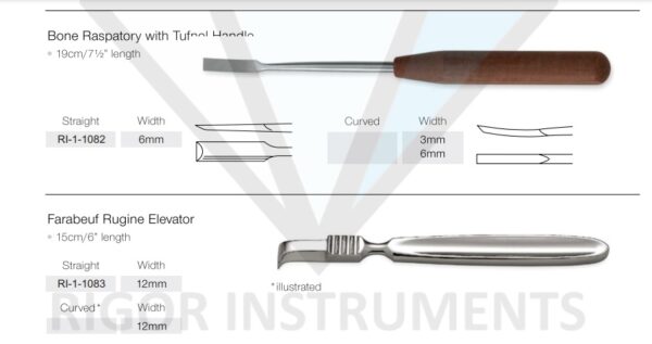 Bone Raspatory With Tufnol Handle Straight 6mm - Neuro Surgical Instrument