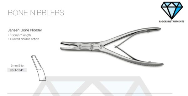 Jansen Bone Nibbler 5mm Curved - Neuro Surgical Instrument