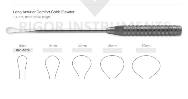Long Anterior Comfort Cobb Elevator 10mm - Neuro Surgical Instrument