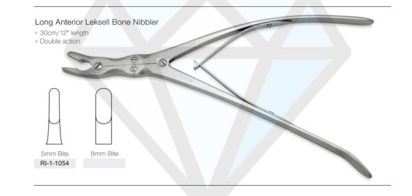 Long Anterior Leksell Bone Nibbler 5mm - Neuro Surgical Instrument