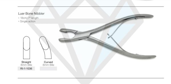 Luer Bone Nibbler Straight 8mm Bite - Neuro Surgical Instrument