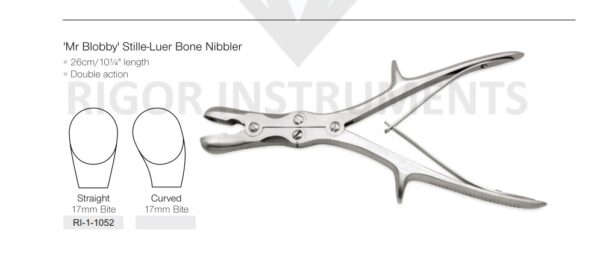 Mr Blobby Stille Luer Bone Nibbler 17mm Straight - Neuro Surgical Instrument