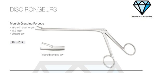 Munich Grasping Forceps - Neuro Surgical Instrument