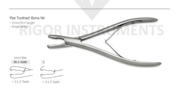 Rat Toothed Bone Nibbler 5mm - Neuro Surgical Instrument