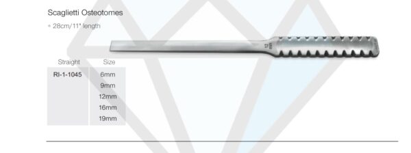 Scaglietti Straight Osteotome 6mm - Neuro Surgical Instrument