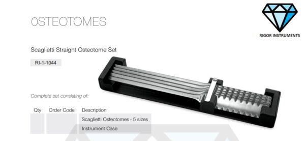 Scaglietti Straight Osteotome Set - Neuro Surgical Instrument