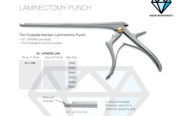 Thin Footplate Kerrison Laminectomy Punch - Neuro Surgical Instrument