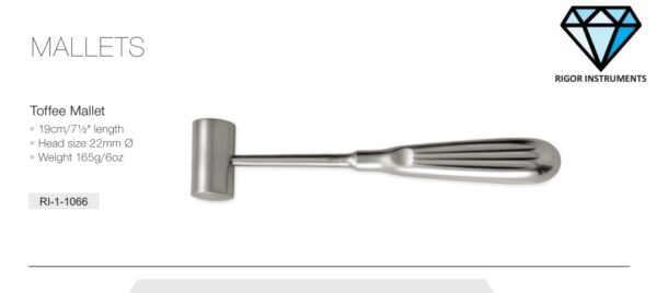 Toffee Mallet 22mm - Neuro Surgical Instrument