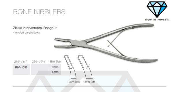 Zielke Intervertebral Rongeur 3mm - Neuro Surgical Instrument