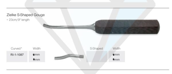 Zielke S-Shaped Gouge Curved 6mm - Neuro Surgical Instrument