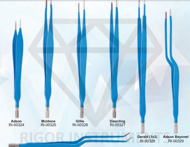 Bayonet Instrument Adson Bayonet Forceps (Blue) - Electro Surgical Instrument (RI-00329 ...