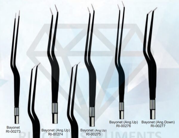 Bayonet Forceps Long Thin Design (Black) – Electro Surgical Instrument
