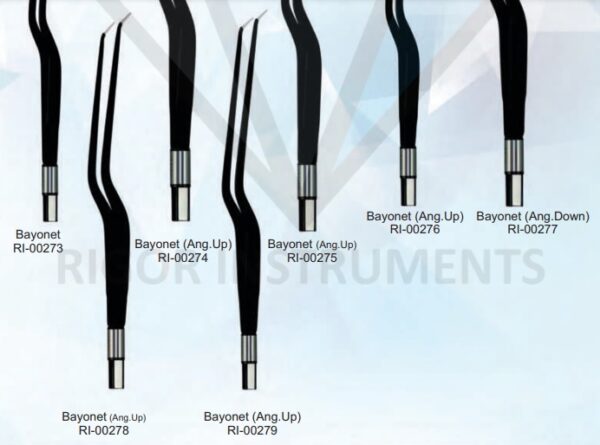 Bayonet Forceps Angled Up Long Thin Design (Black) – Electro Surgical Instrument