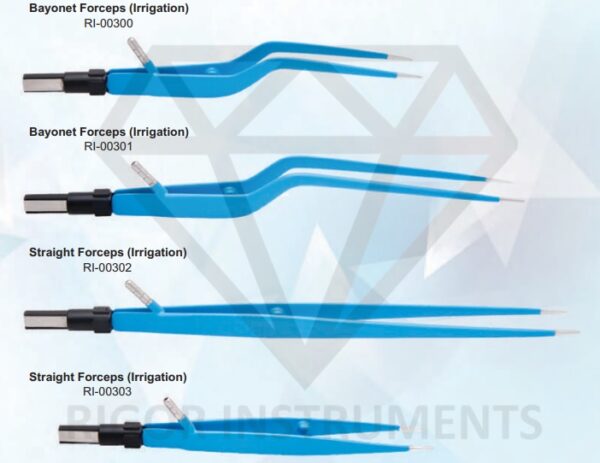 Bayonet Irrigation Forceps (Blue) – Electro Surgical Instrument