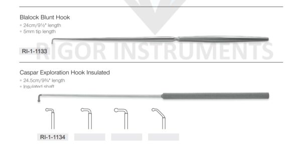 Caspar Exploration Hook Insulated Small Straight Tip – Neuro Surgical Instrument