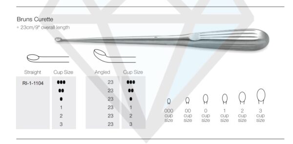 Bruns Spinal Curette Straight and Angled – Neuro Surgical Instrument