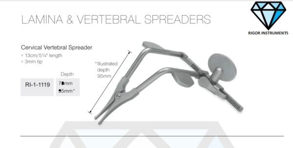 Cervical Vertebral Spreader 70mm – Neuro Surgical Instrument