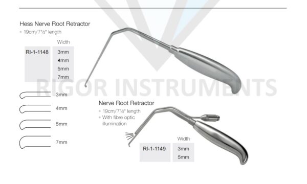 Nerve Root Retractor With Fibre Optic Illumination 3mm – Neuro Surgical Instrument