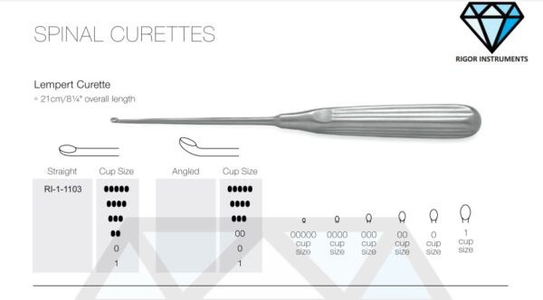 Lempert Spinal Curette Straight and Angled – Neuro Surgical Instrument