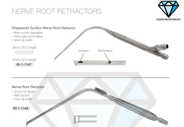 Sheppered Suction Nerve Root Retractor 26cm Length – Neuro Surgical Instrument