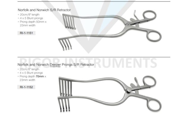 Norfolk and Norwich Self Retaining Retractor 4×5 Prongs