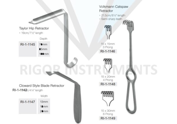 Hand Held Volkmann Catspaw Retractor 3 Prong – Neuro Surgical Instrument