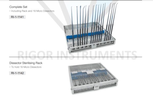 Titanium Micro Dissectors Complete Set (19 Dissectors and Rack)