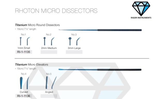 Titanium Micro Elevators Straight – Neuro Surgical Instrument