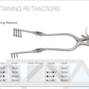 Cones Self Retaining Retractor 3×4 Blunt Prongs 13cm Length – Neuro Surgical Instrument