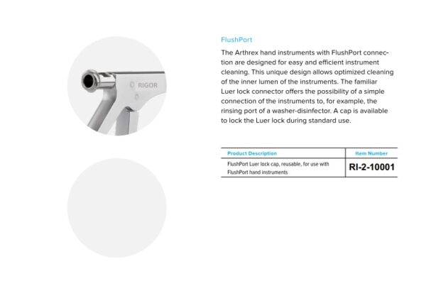 FlushPort Luer Lock Cap Reusable - Arthroscopic Surgical Instrument