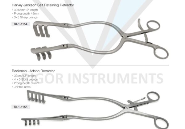 Harvey Jackson Self Retaining Retractor 3×3 Sharp Prongs – Neuro Surgical Instrument