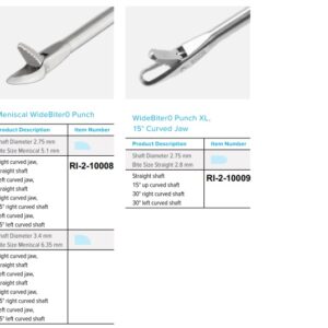 Meniscal Wide Biter Punch Shaft Diameter 2.75mm Meniscal Bite Size 5.1mm Right Curved Jaw – Arthroscopic Surgical Instrument