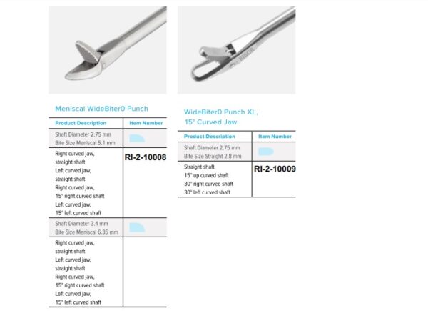 Meniscal Wide Biter Punch Shaft Diameter 2.75mm Meniscal Bite Size 5.1mm Right Curved Jaw – Arthroscopic Surgical Instrument