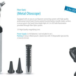 Metal Fiber Optic Otoscope