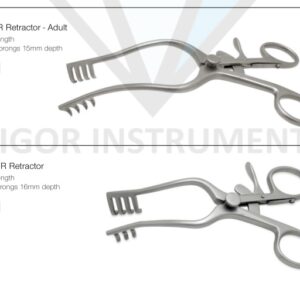 Jefferson Self Retaining Retractor 3×4 Sharp Prongs Depth 16mm