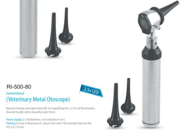 Conventional Veterinary Metal Otoscope